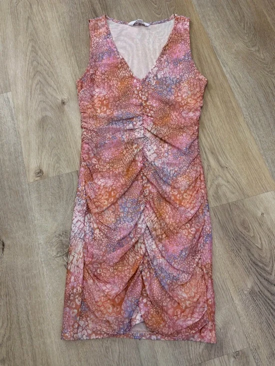 BB Dakota x Steve Madden Sheer Ruched Abstract Mini Dress - Picture 4 of 5